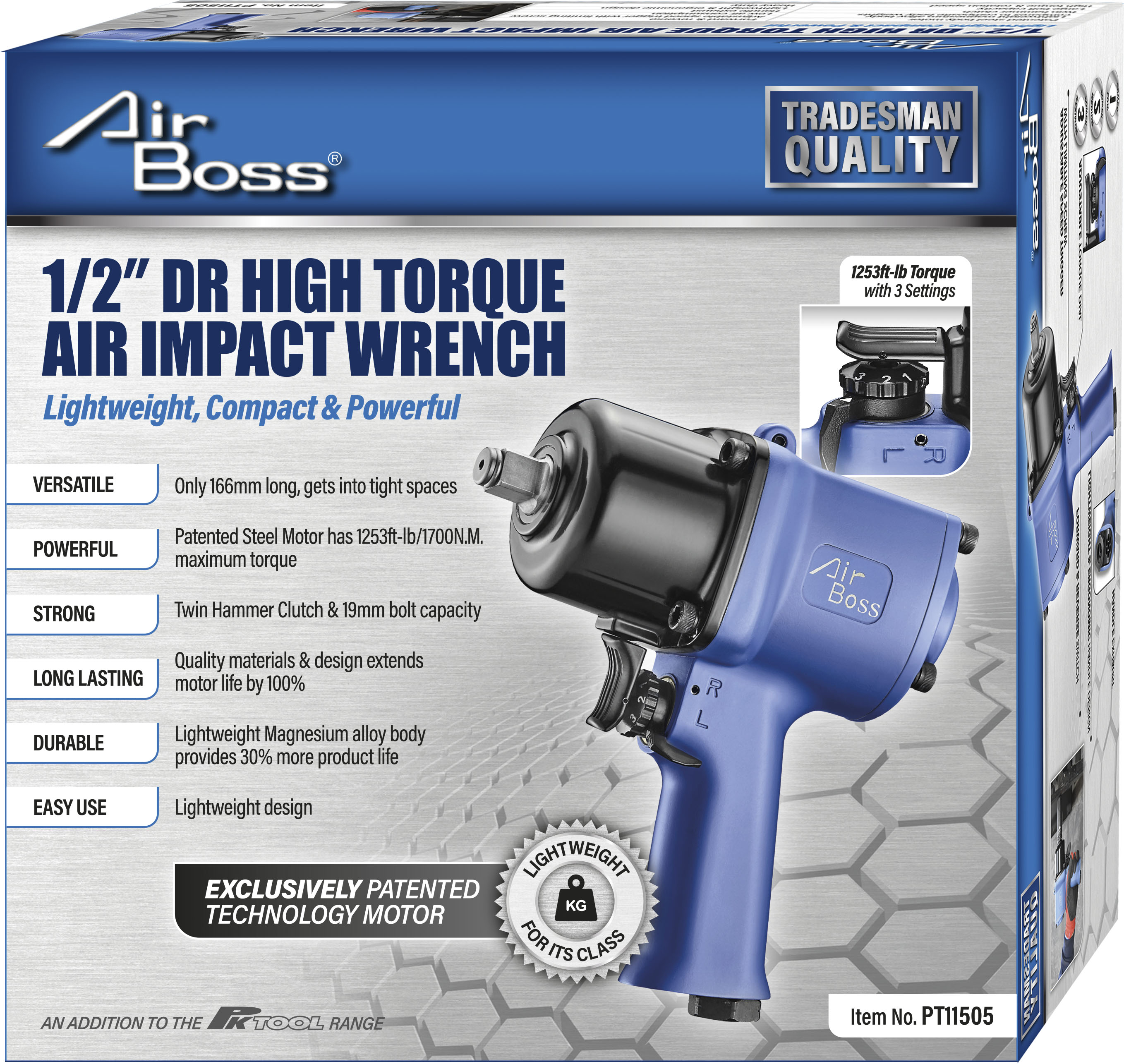 1/2” DR HIGH TORQUE AIR IMPACT WRENCH