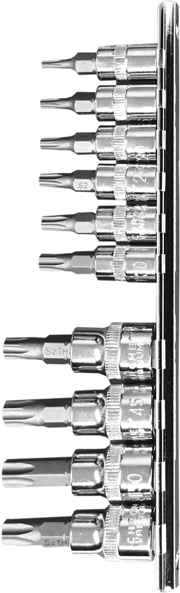 10pc 3/8” to 1/4” Tamper Proof Star Bit Socket Set 6pt 