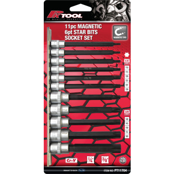 11pc 1/4” to 3/8” Dr Magnetic Star Bits Socket Set 6pt