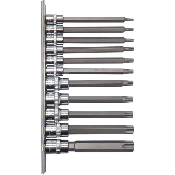 11pc 1/4” to 3/8” Dr Long Tamper Star Bits Socket Set 6pt