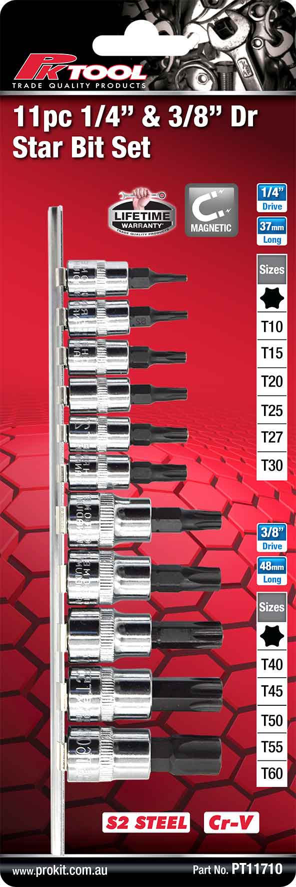 11pc 1/4” to 3/8” Dr Star Bit Socket Set