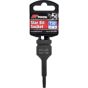 78mm 1/2” Dr Impact Star Bits Socket T30 6pt