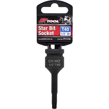 78mm 1/2” Dr Impact Star Bits Socket T40 6pt