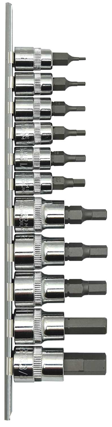 10pc 3/8” & 1/2” DR METRIC HEX BITS SOCKET SET