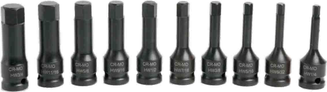 20pc 78mm 1/2˝ Dr Hex Bit Impact Socket Master Set