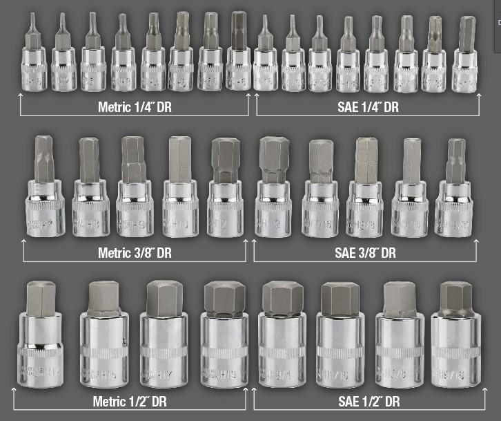34pc HEX BIT SOCKET MASTER SET