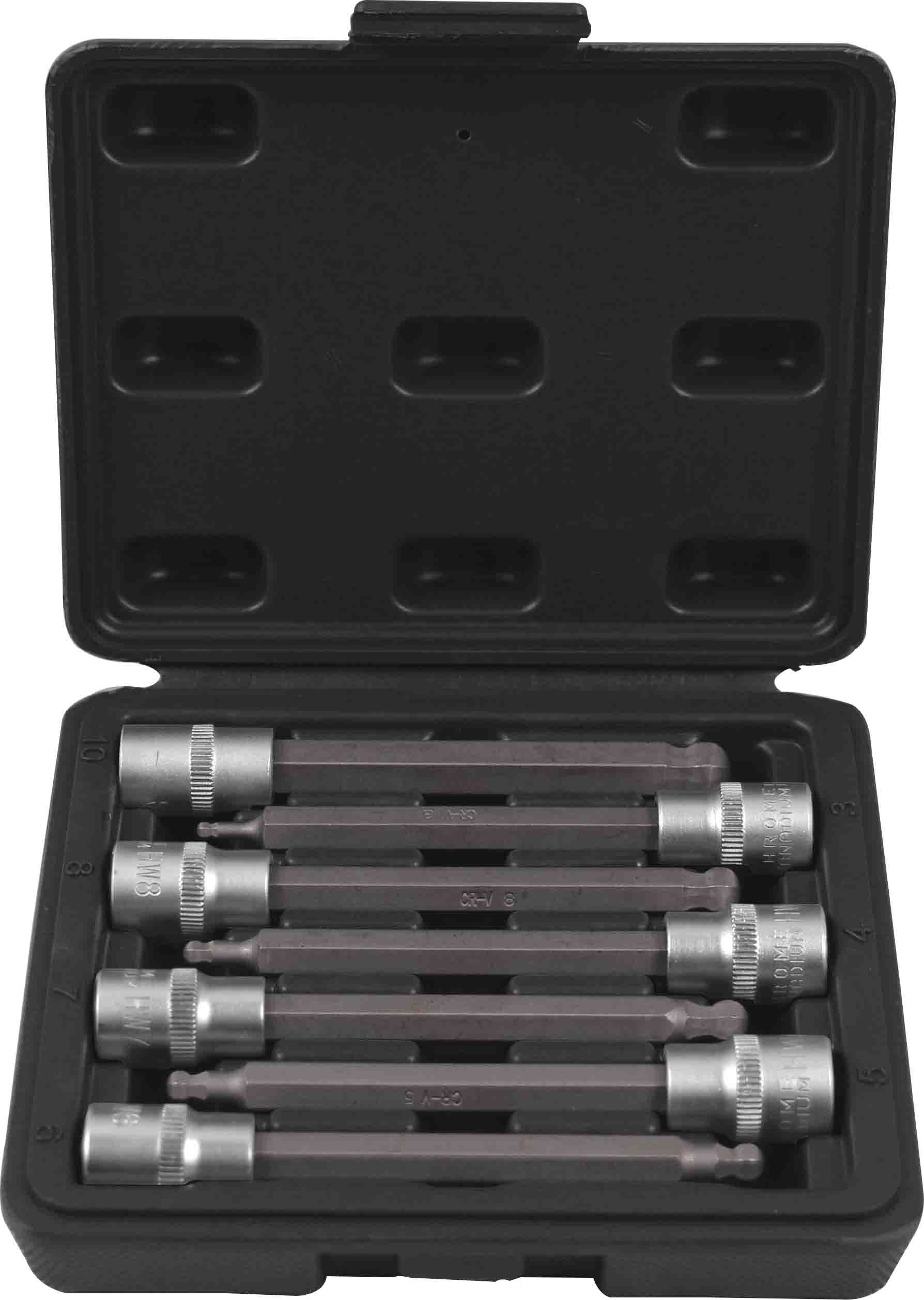 7pc 3/8” DR BALL END WOBBLE HEX BITS SOCKET SET