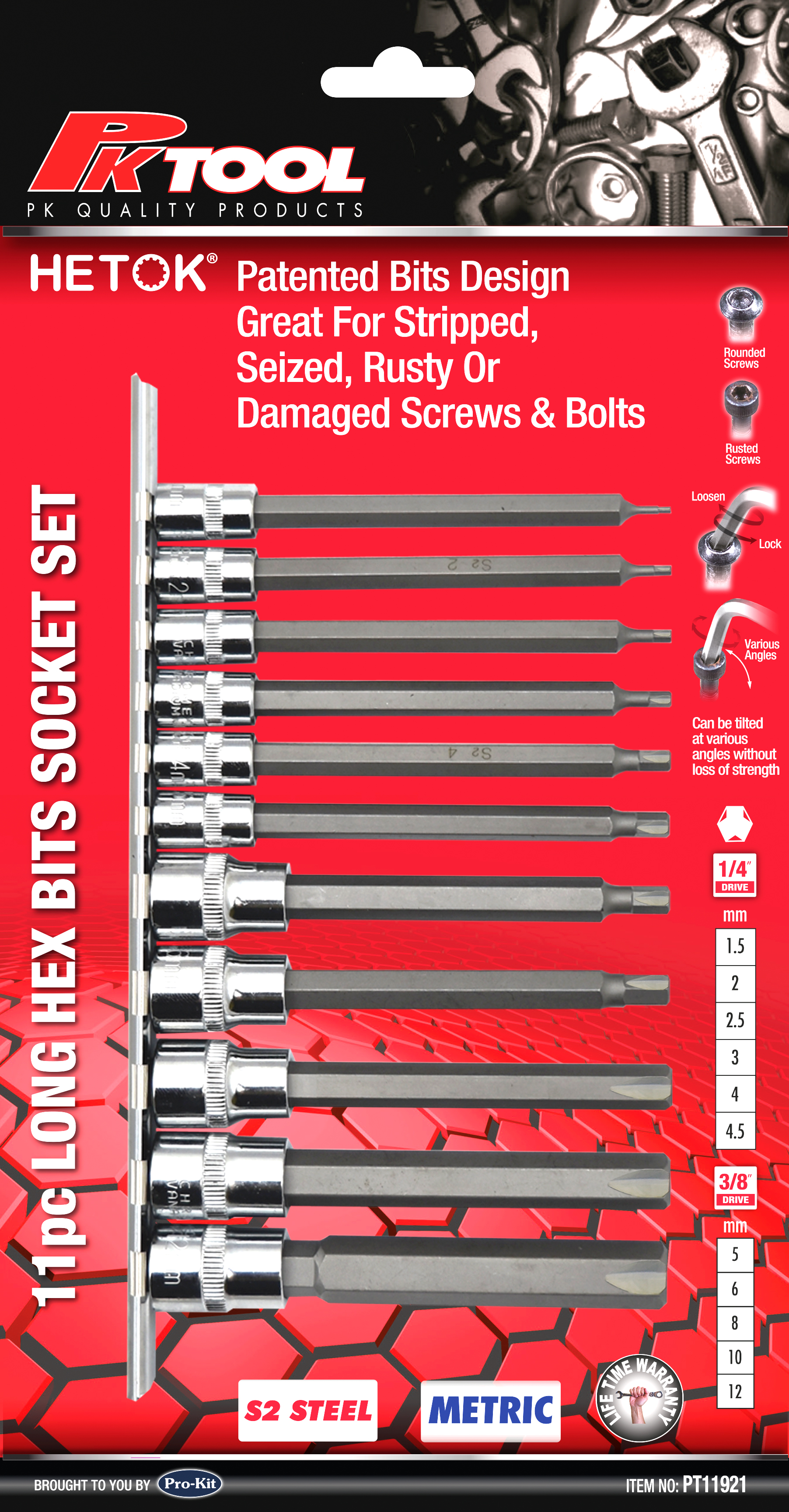 11pc HETOK LONG HEX BITS SOCKET SET