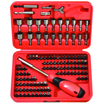 122pc 1/4” Hex Dr Combination Screwdriver Bits Set with 100mm Bit Handle