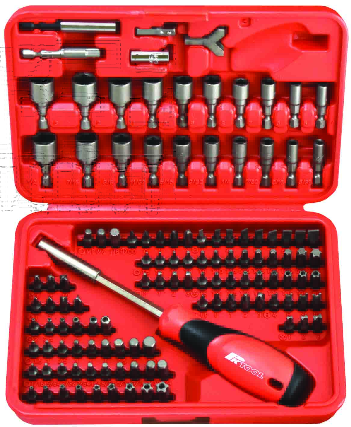 122pc 1/4” Hex Dr Combination Screwdriver Bits Set with 100mm Bit Handle