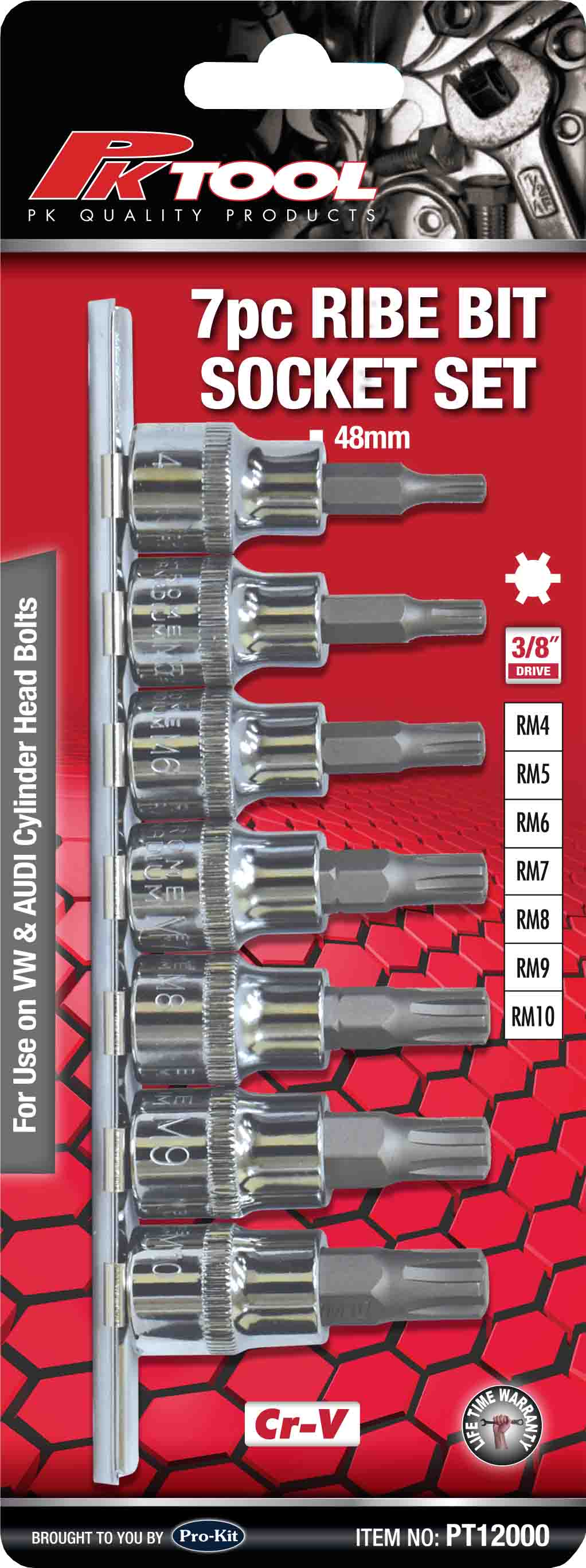 7pc 3/8” DR 48mm RIBE BITS SOCKET SET