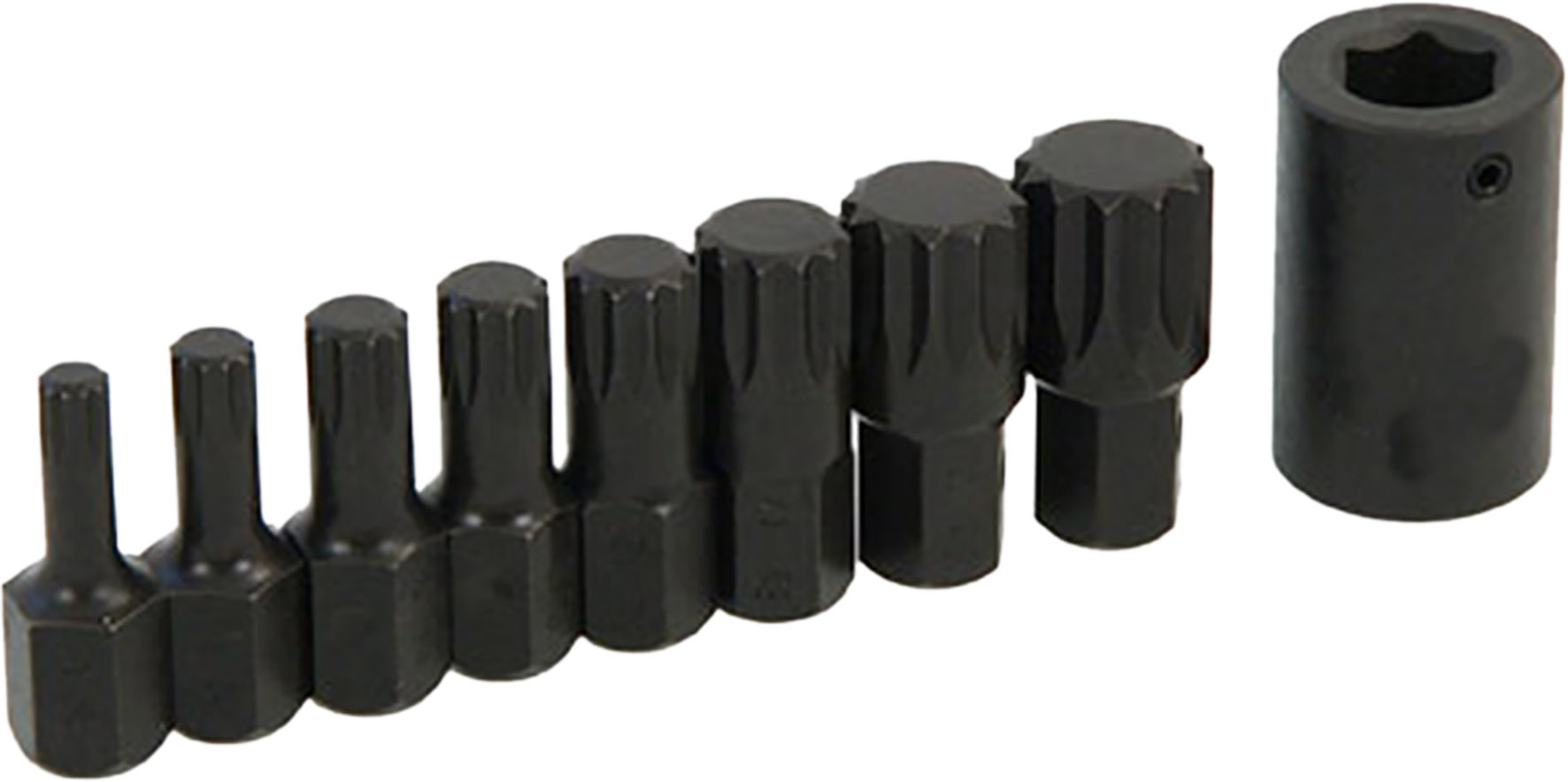 9pc 1/2˝ DR IMPACT SPLINE BIT SET