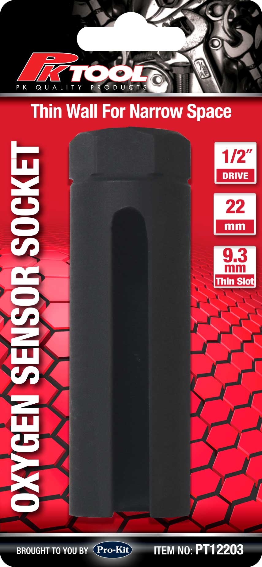 1/2” Dr 22mm Thin Walled Oxygen Sensor Socket