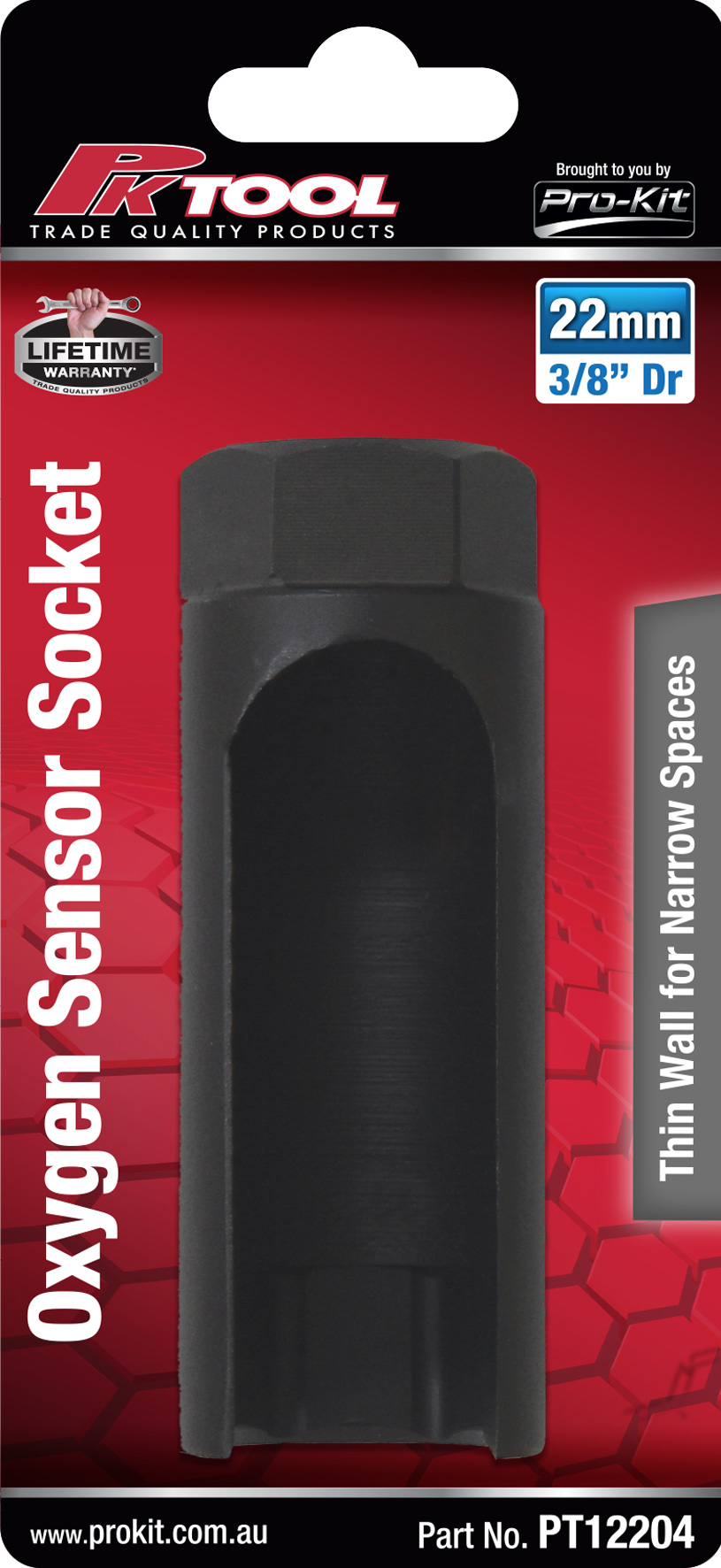 3/8” Dr 22mm Thin Walled Oxygen Sensor Socket