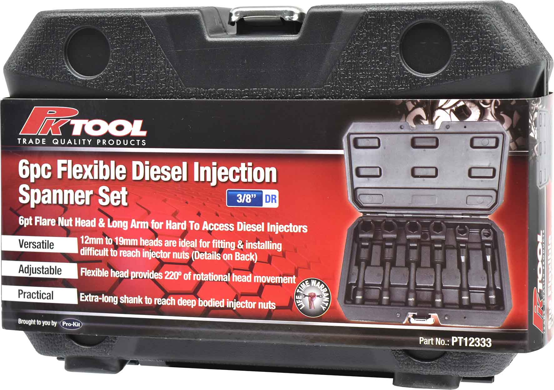 6pc 3/8″ Dr Flexible Diesel Injection Spanner Set