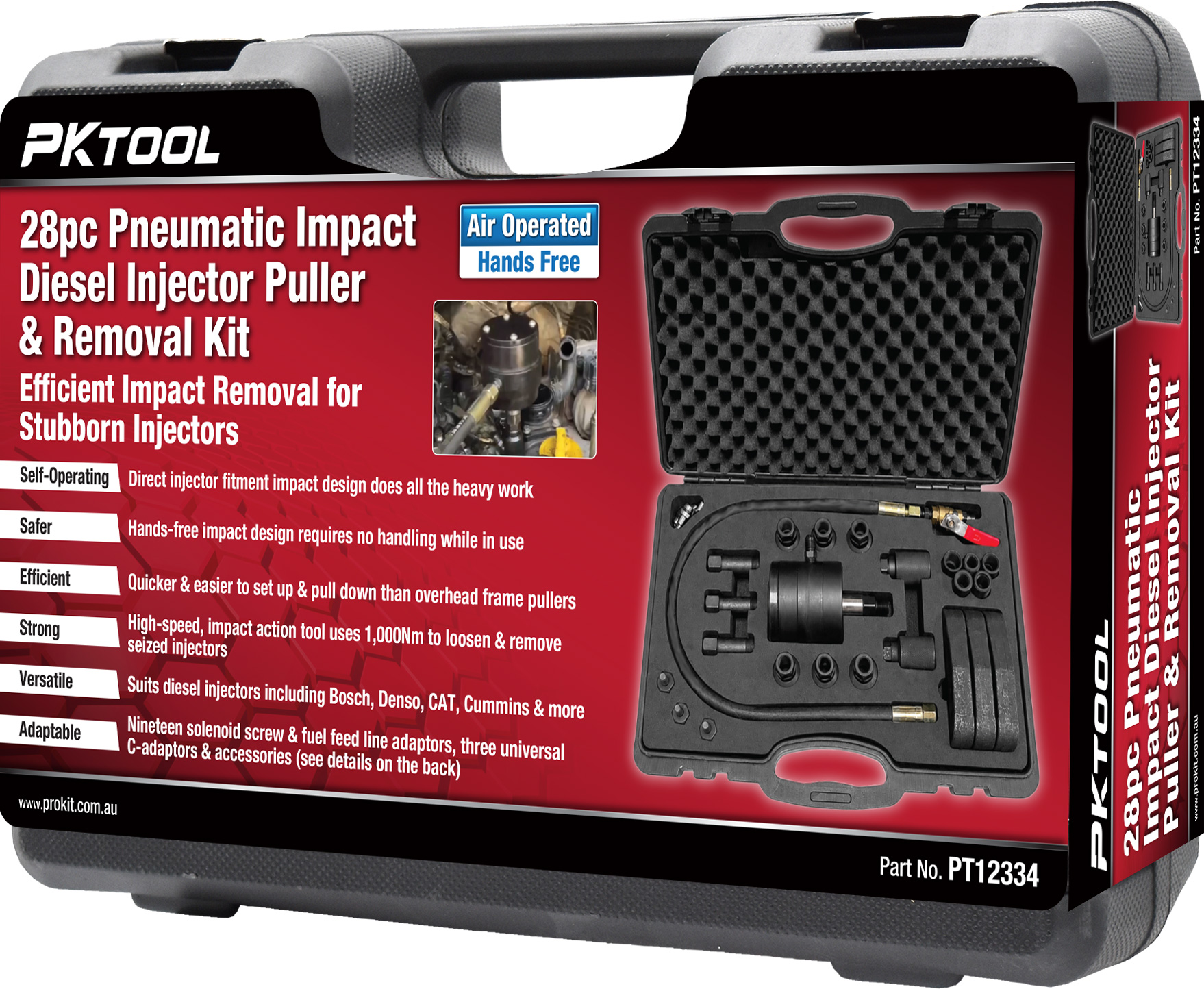 21pc Pneumatic Impact Diesel Injector Puller & Removal Kit