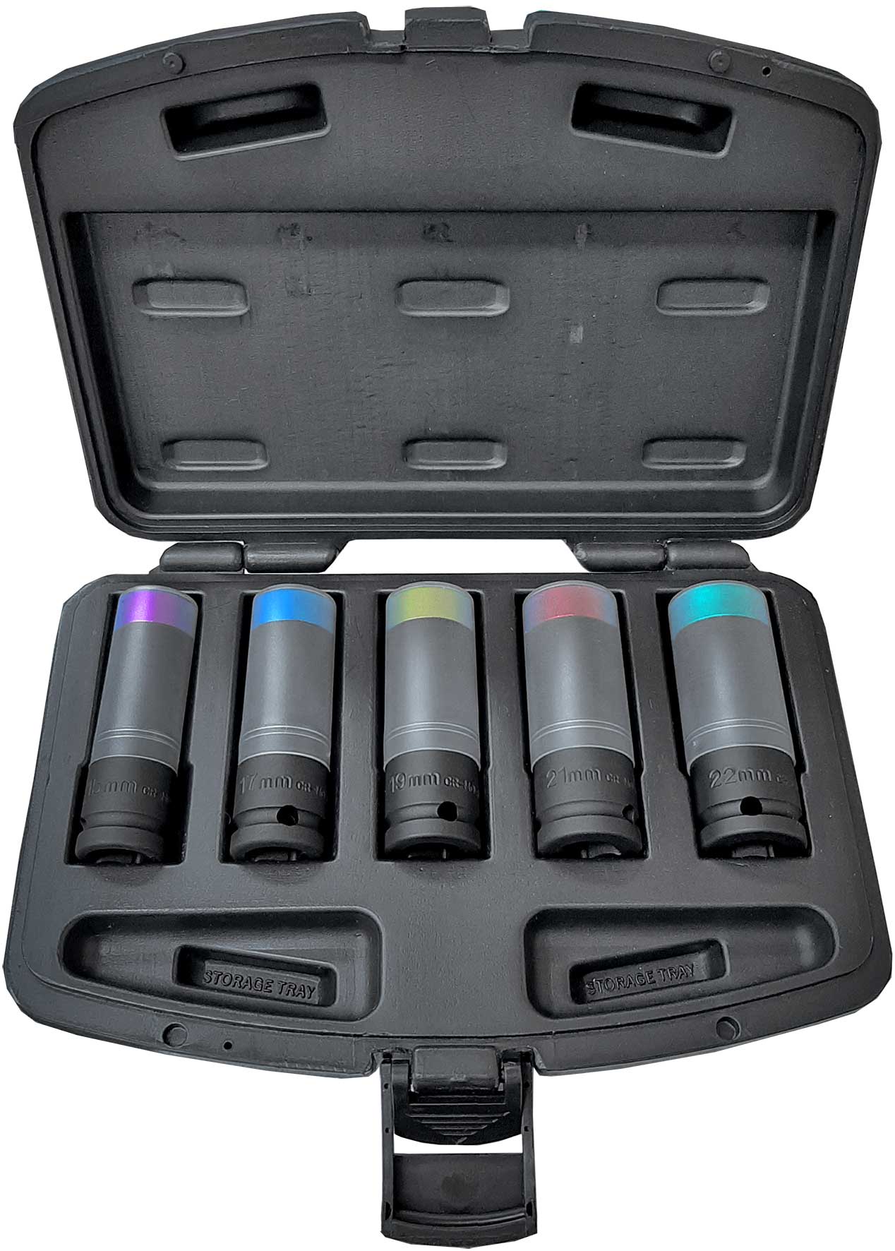 5pc 1/2” Dr Thin Wall Deep Impact 85mm Mag Wheel Socket Set