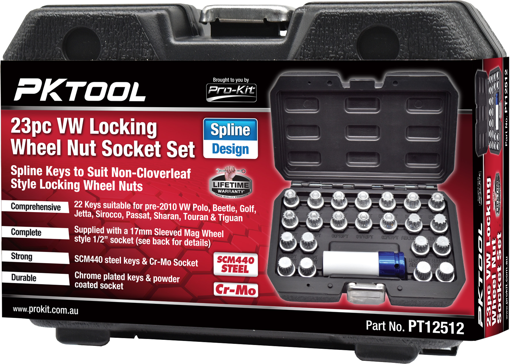 23pc VW Locking Wheel Nut Socket Set