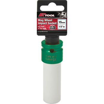 15mm 1/2” Dr Mag Wheel Deep Impact Sockets 6pt