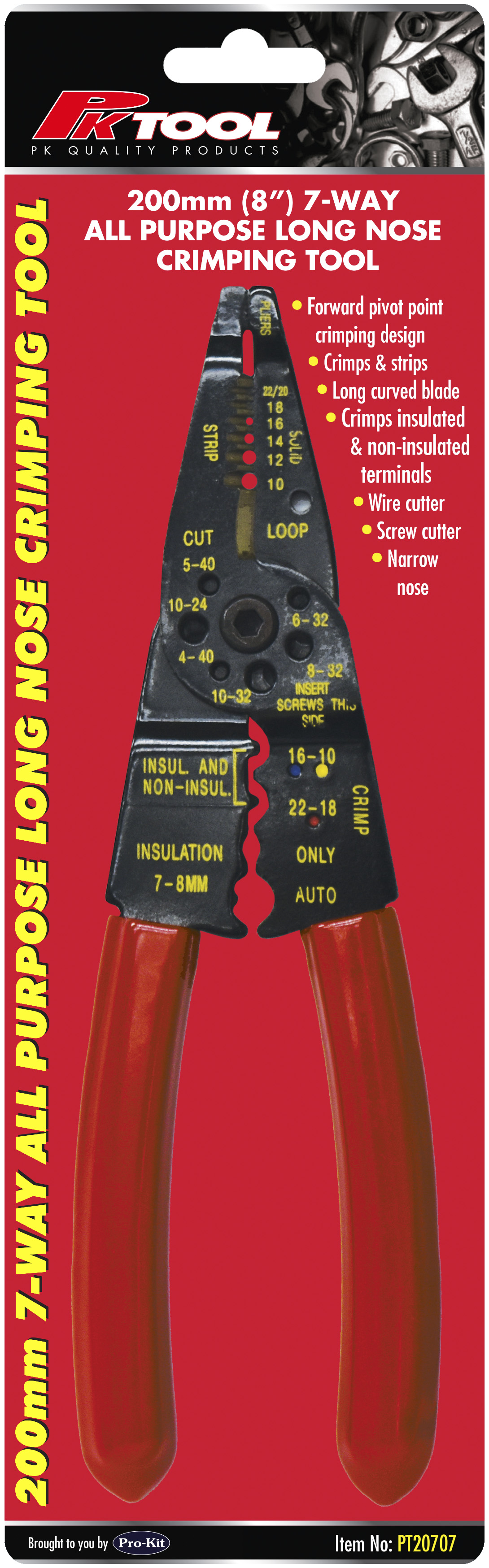 200mm (8”) 7-WAY ALL PURPOSE LONG NOSE CRIMPING TOOL