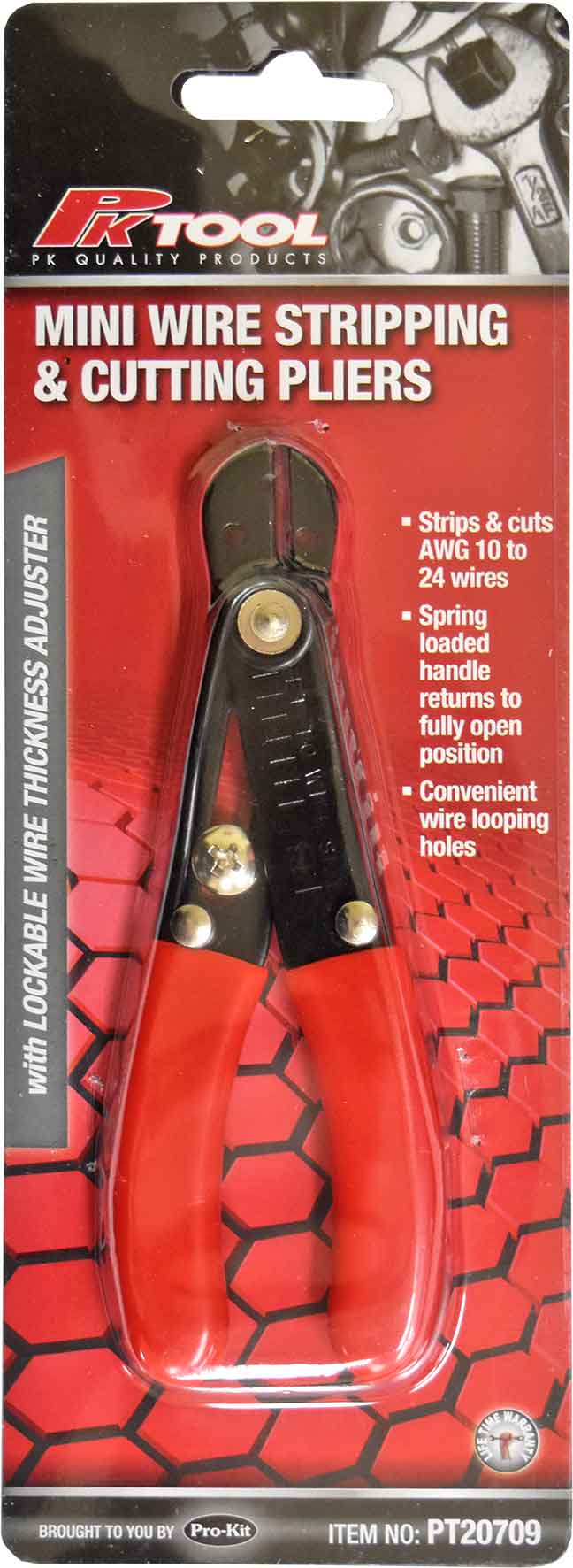 Mini Wire Stripping & Cutting Pliers with Lockable Wire Thickness Adjuster