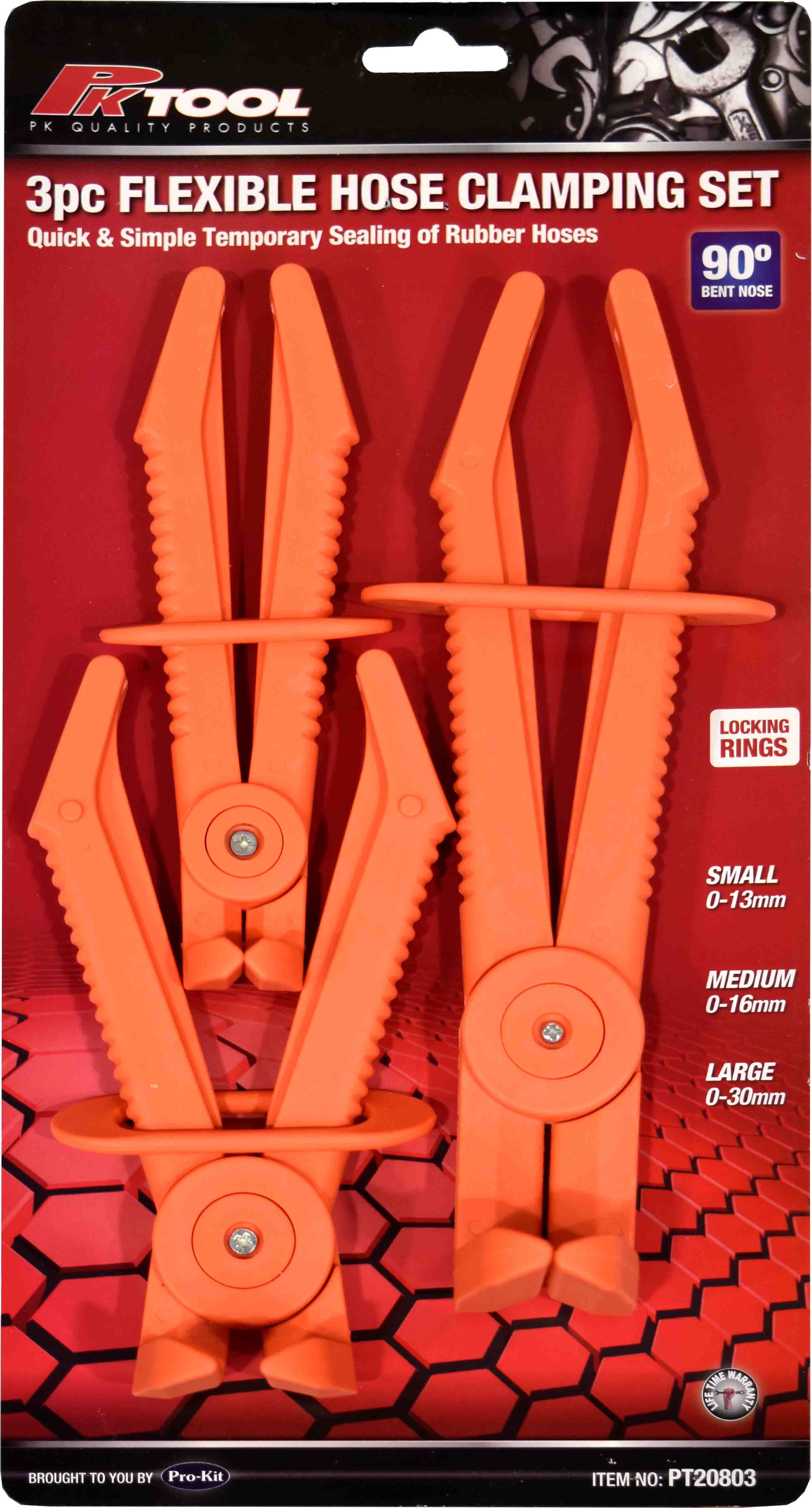 3pc 90º BEND HOSE CLAMPING SET