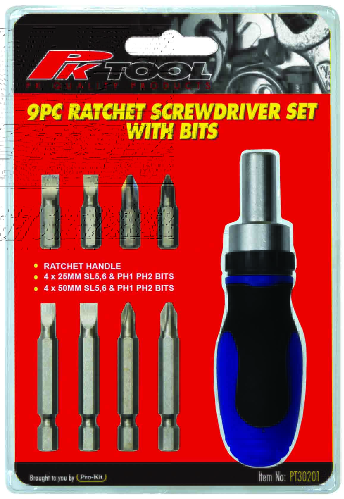 9pc 1/4” DR RATCHET SCREWDRIVER SET