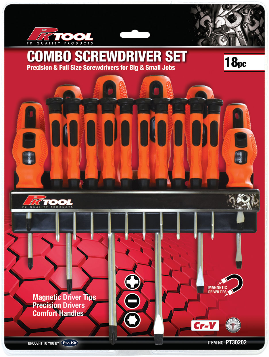 18pc Phillips, Blade & Star Screwdriver Set
