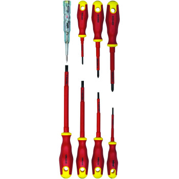8pc Insulated Electric Car Screwdriver Set with Circuit Tester