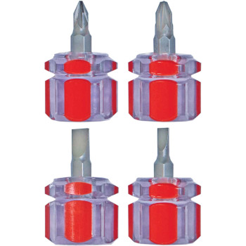 4pc 38mm Shaft Mini Stubby Screwdriver Set