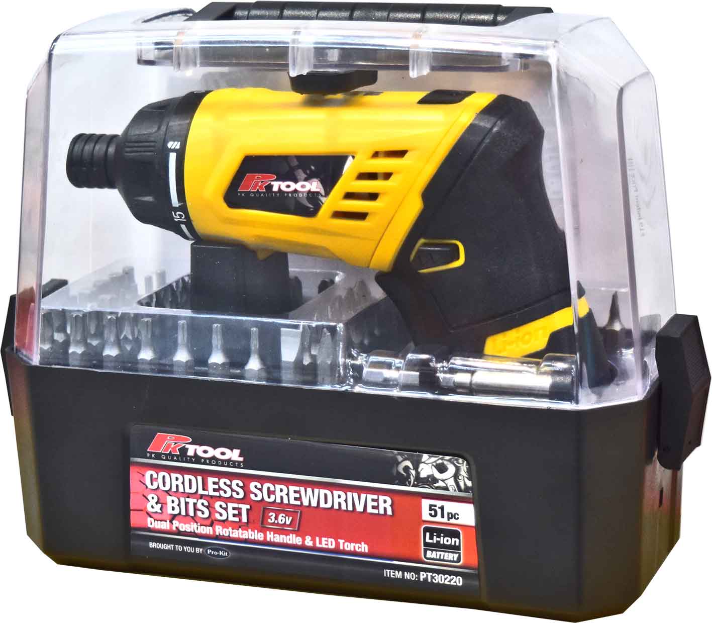 51pc 3.6V Cordless Rechargeable Screwdriver & Bits Set