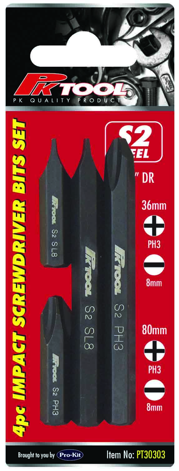 4pc 5/8” Hex Impact Screwdriver Bits Set