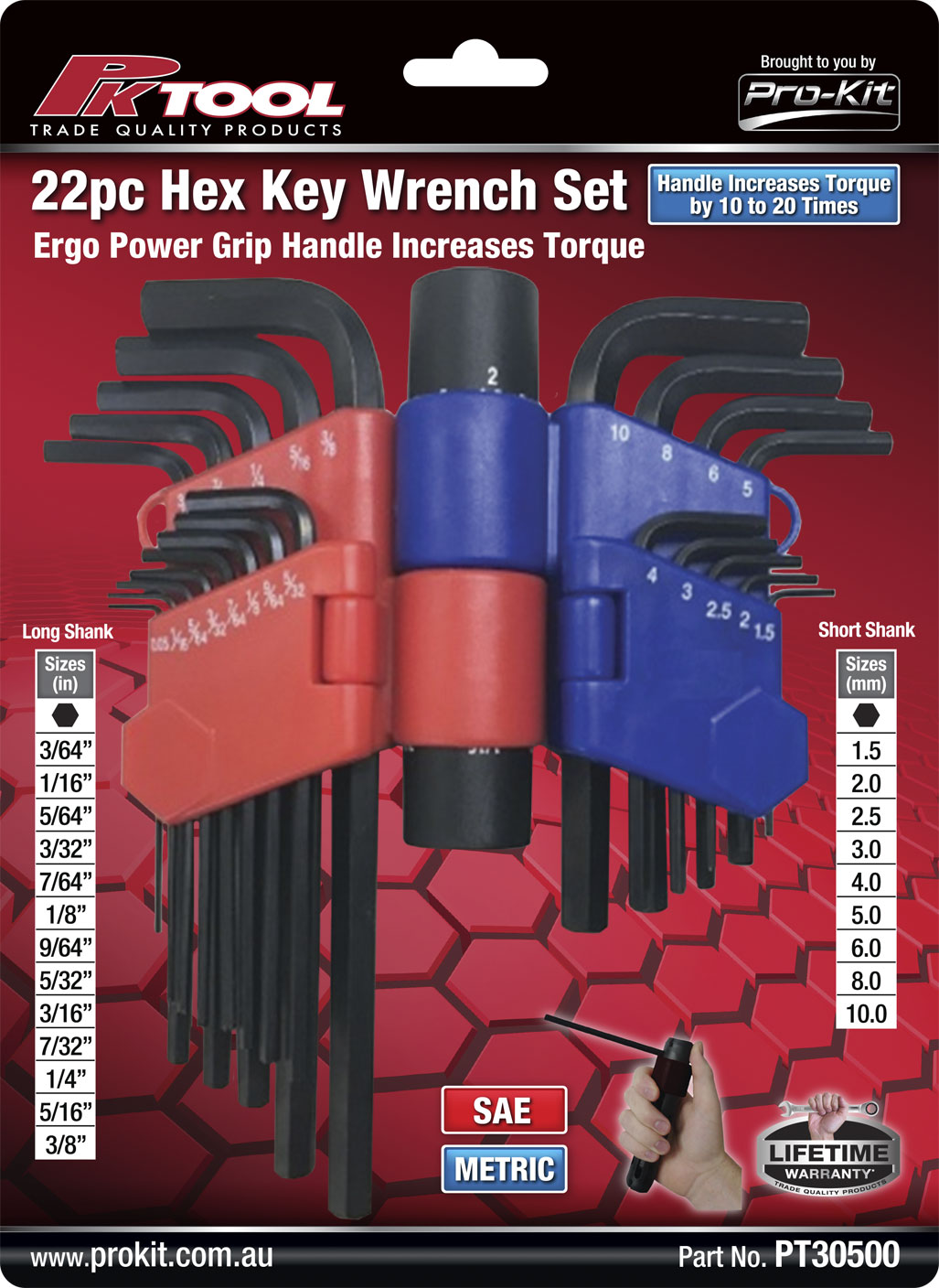 22pc Hex Key Wrench Set