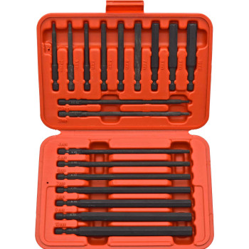 18pc 1/4” Hex Metric Long Shaft Hex Bits Set