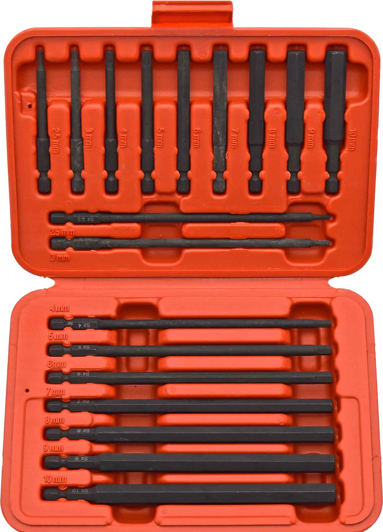 18pc 1/4” Hex Metric Long Shaft Hex Bits Set