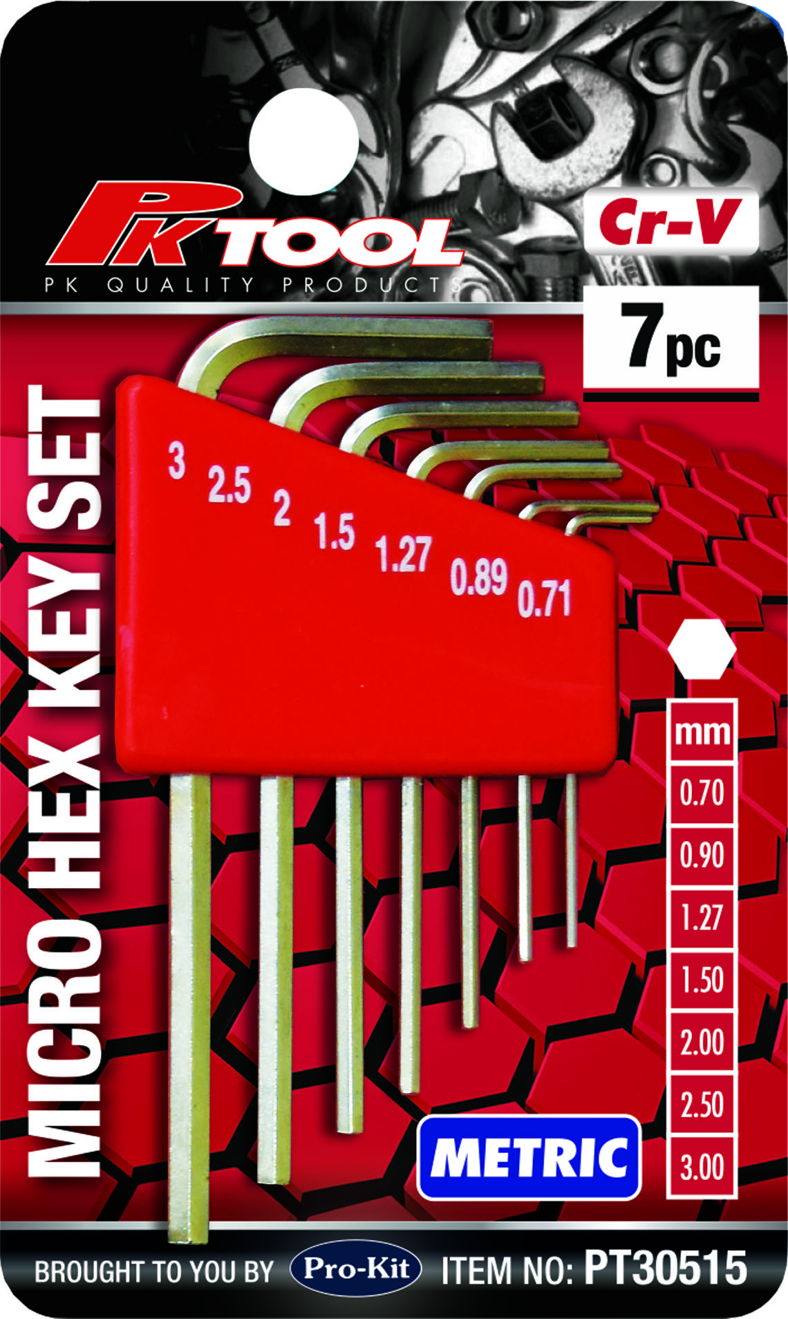7pc Metric Micro Hex Key Set