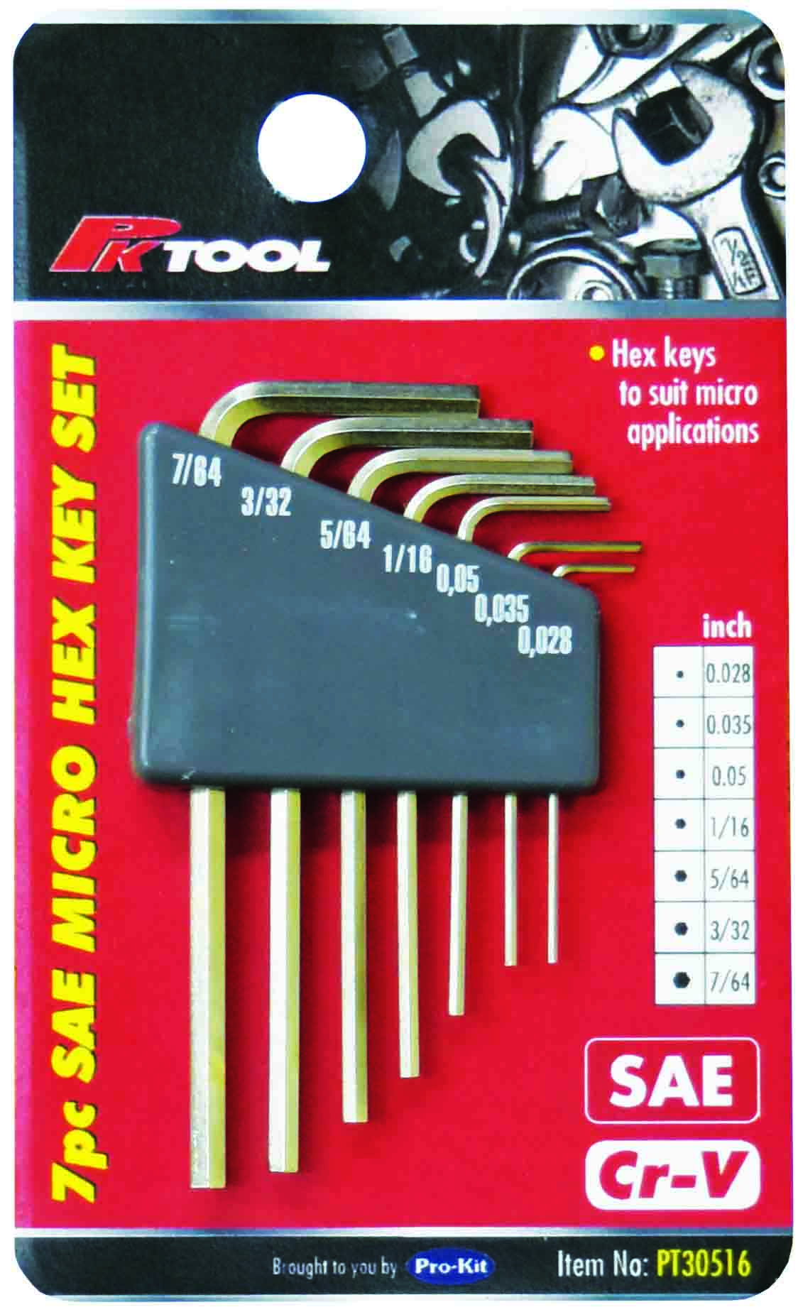 7pc SAE MICRO HEX KEY SET