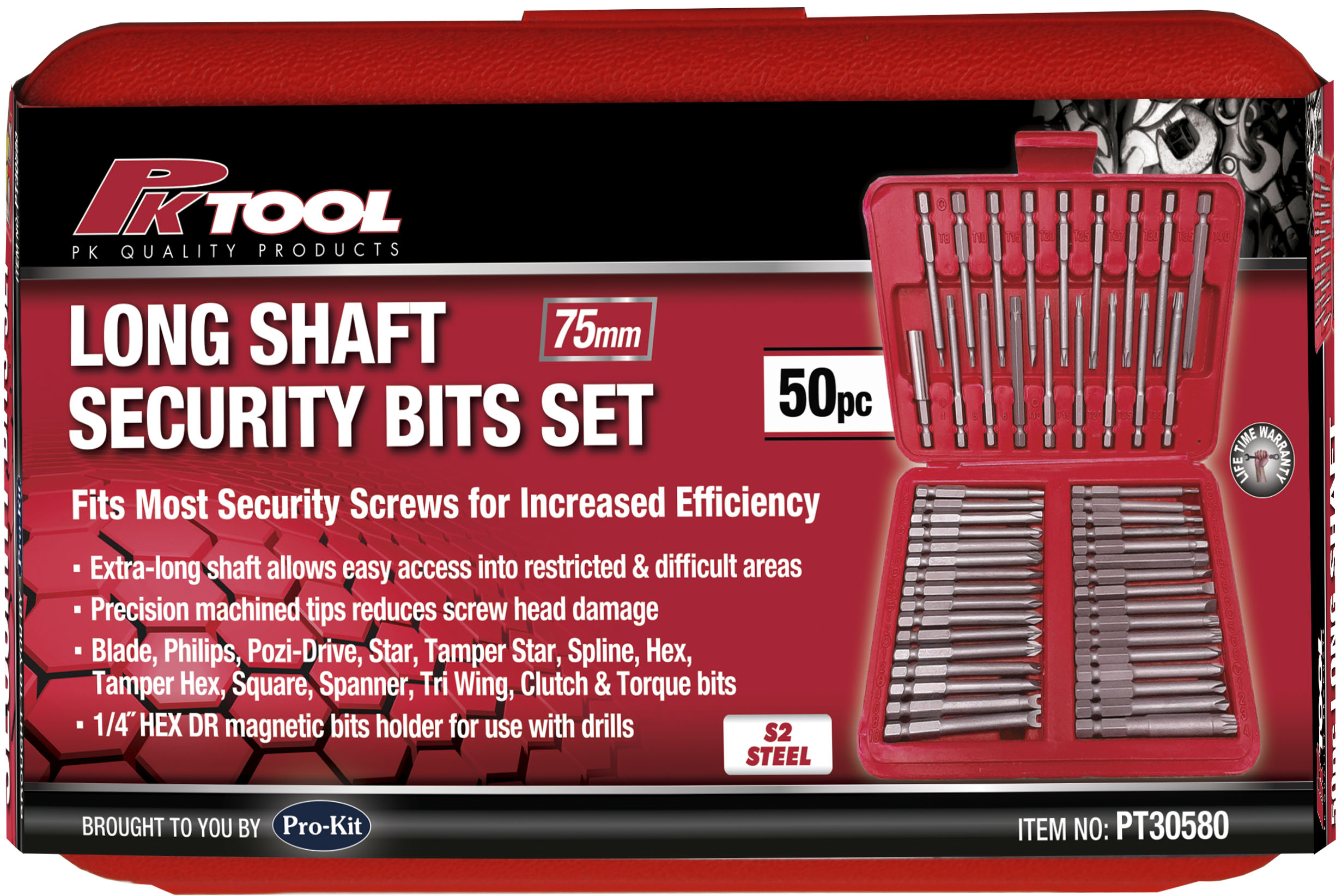 50pc Long Shaft Security Bits Set