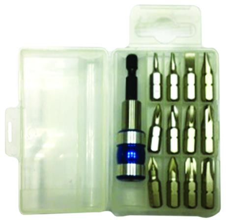 13pc 1/4” HEX SCREWDRIVER BITS SET