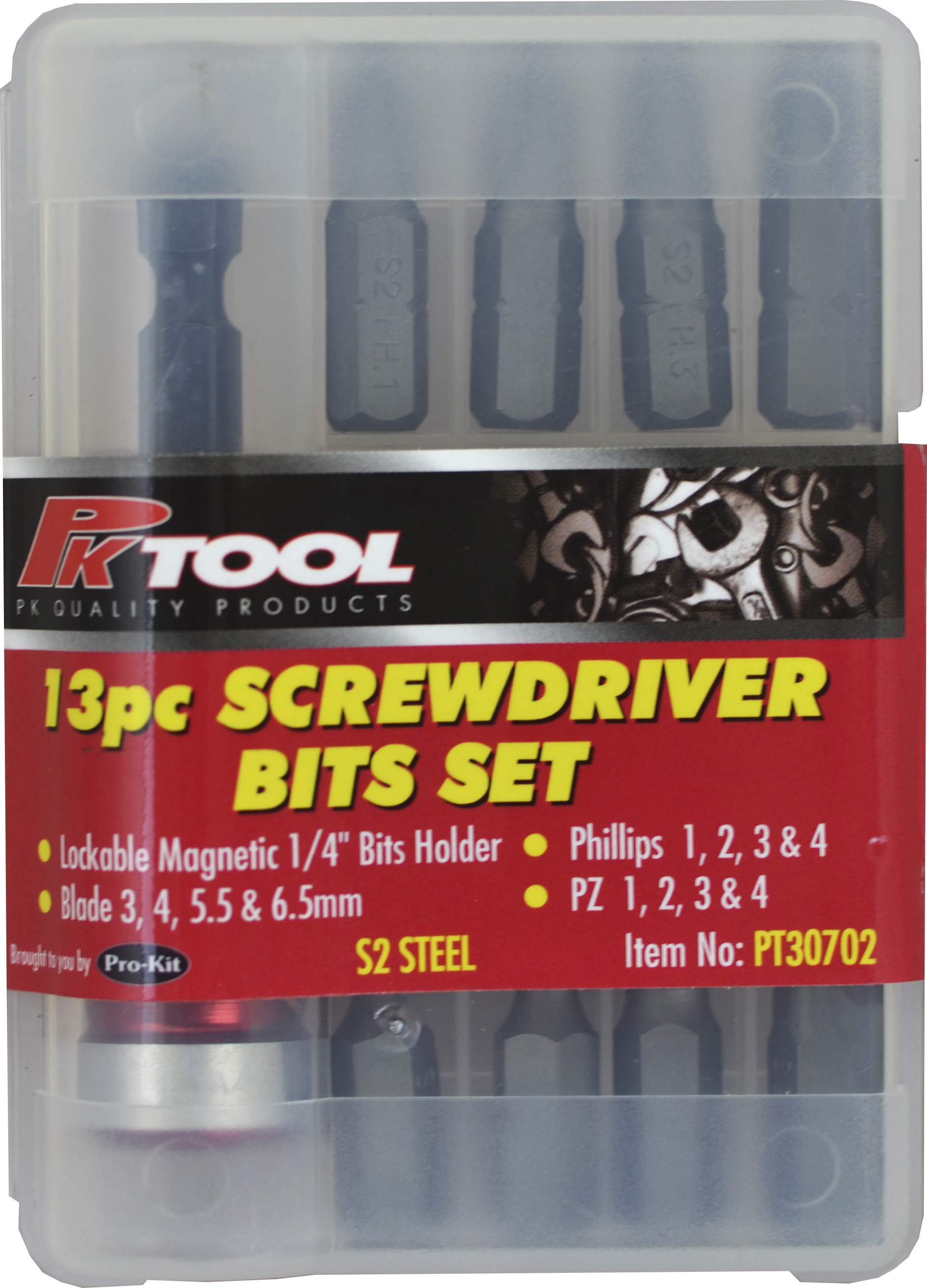 13pc 1/4” HEX SCREWDRIVER BITS SET