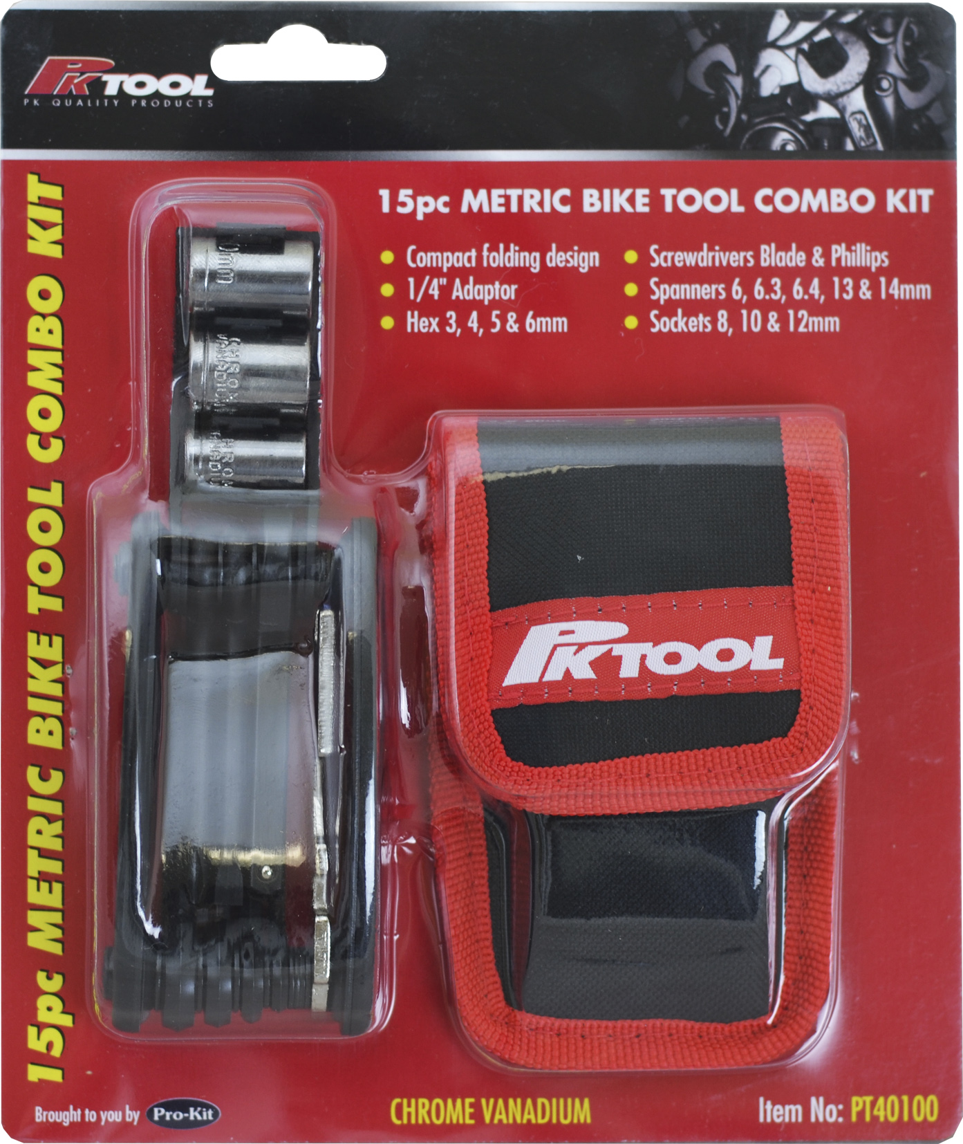 15pc Metric  Bike & Motorcycle Tool Combo Kit