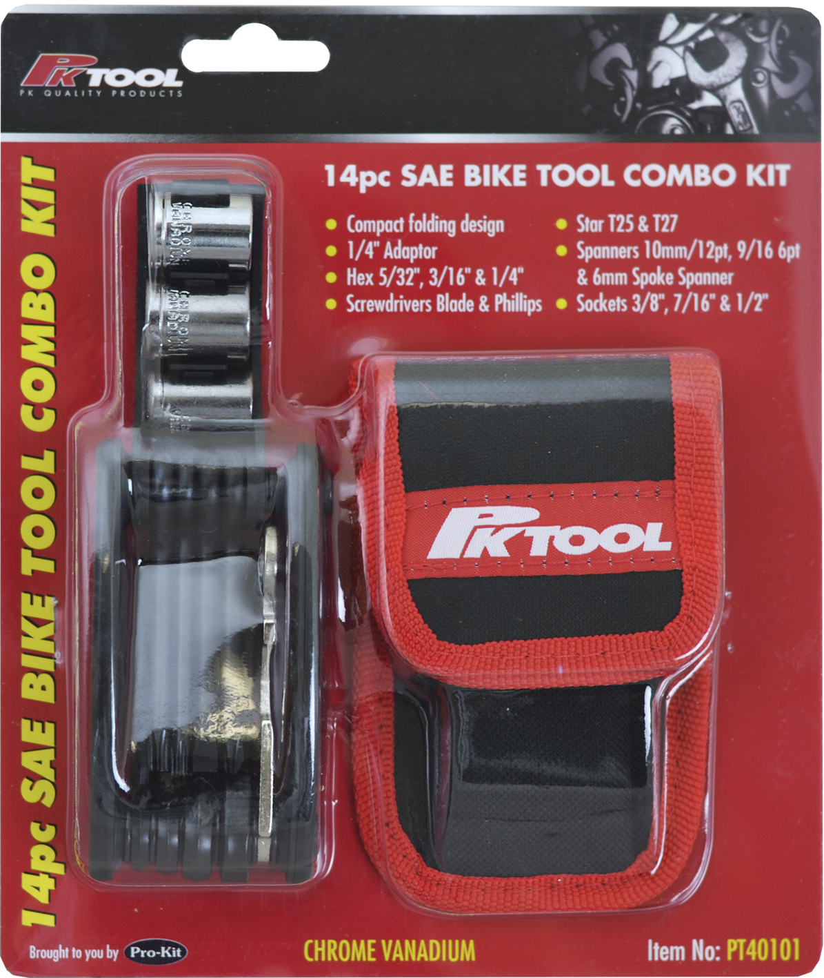 14pc SAE Bike & Motorcycle Tool Combo Kit