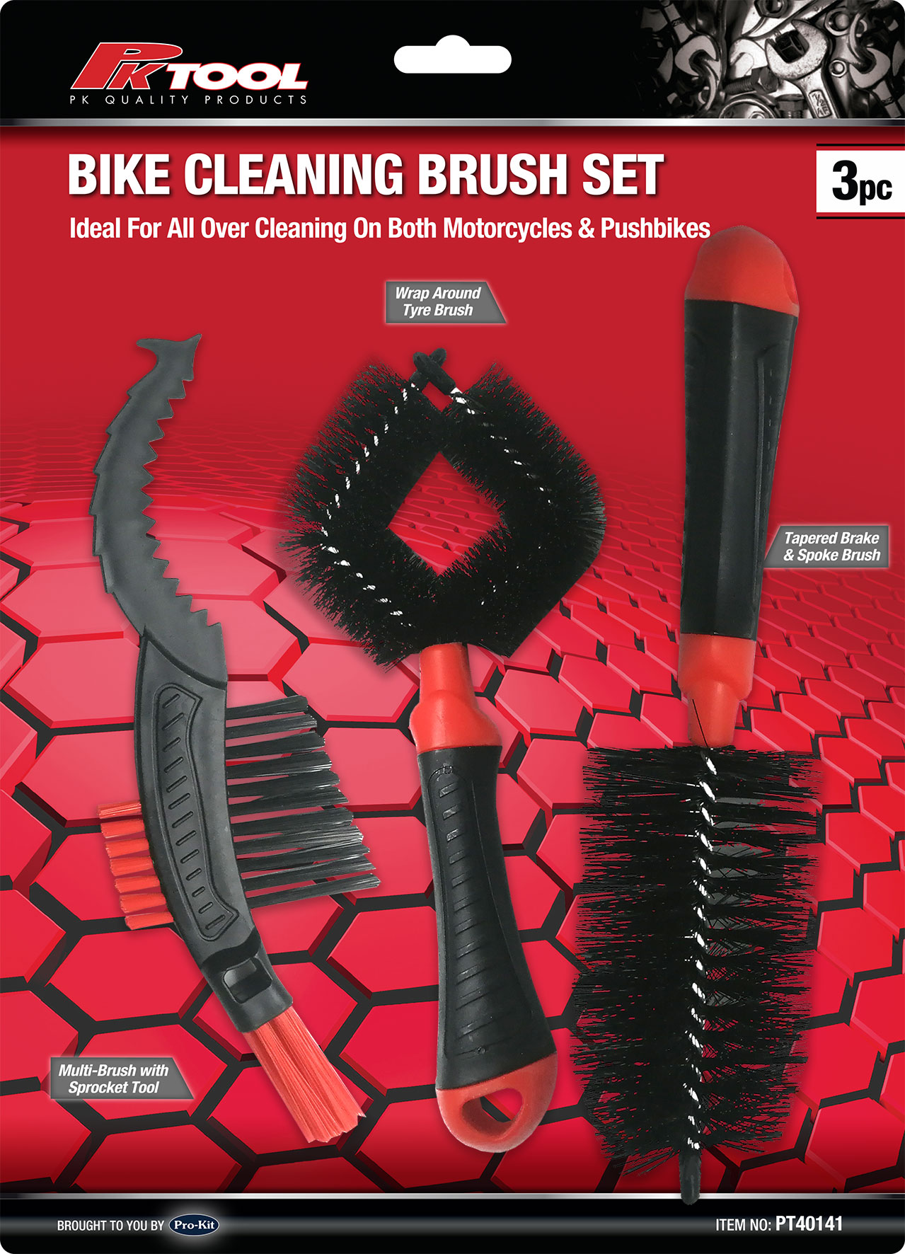 3pc BIKE CLEANING BRUSH SET