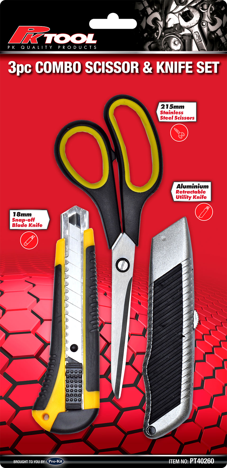 3pc Combo Scissor & Knife Set