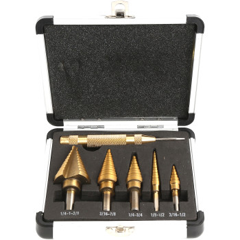 6pc Step Drill Bit & Automatic Centre Punch Set