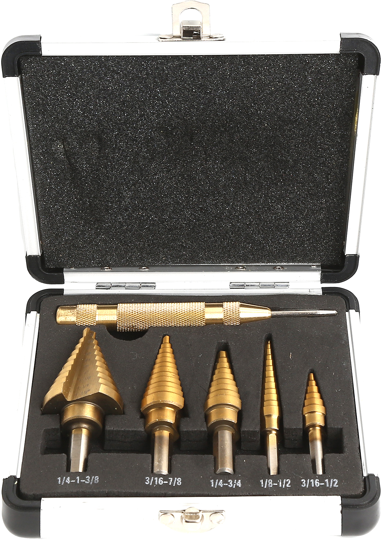 6pc Step Drill Bit & Automatic Centre Punch Set