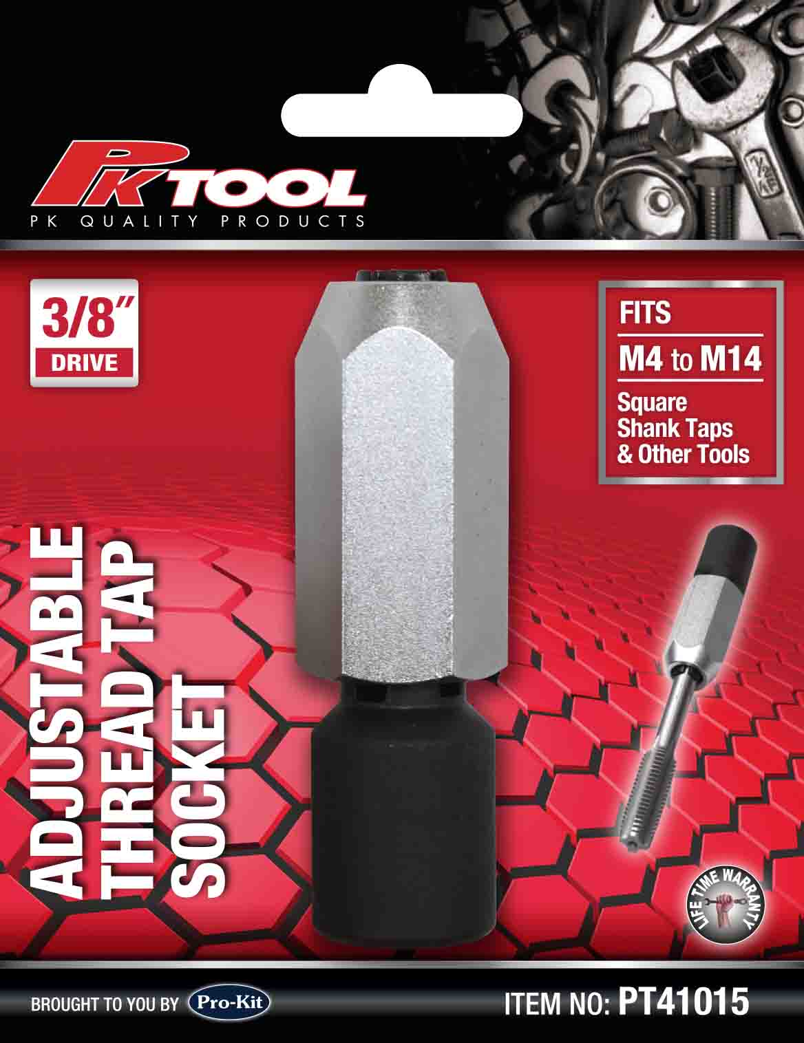 3/8” Dr Adjustable Thread Tap Socket
