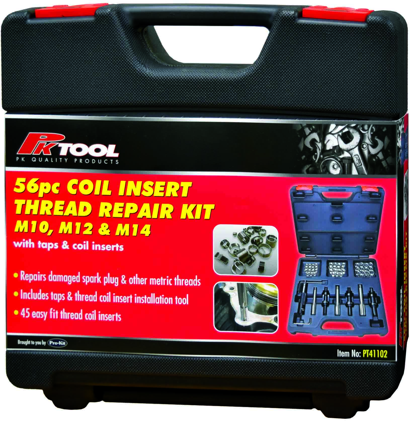 56pc M10, M12 & M14 COIL INSERT THREAD REPAIR TOOL SET