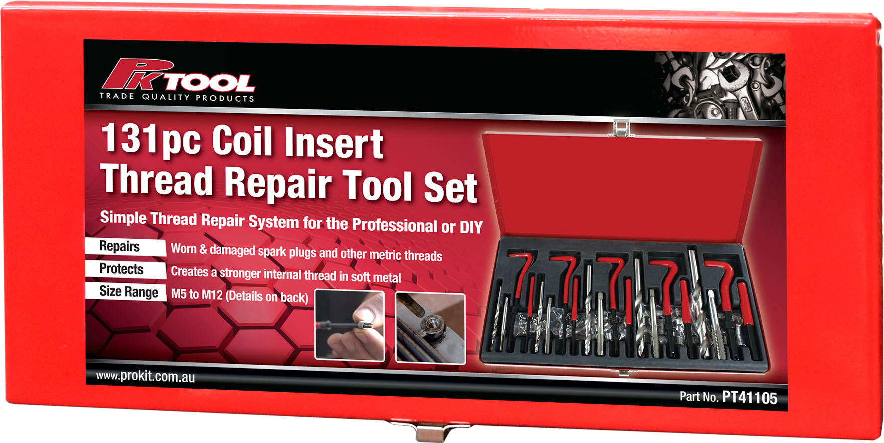 131pc M5-M12 COIL INSERT THREAD REPAIR TOOL SET