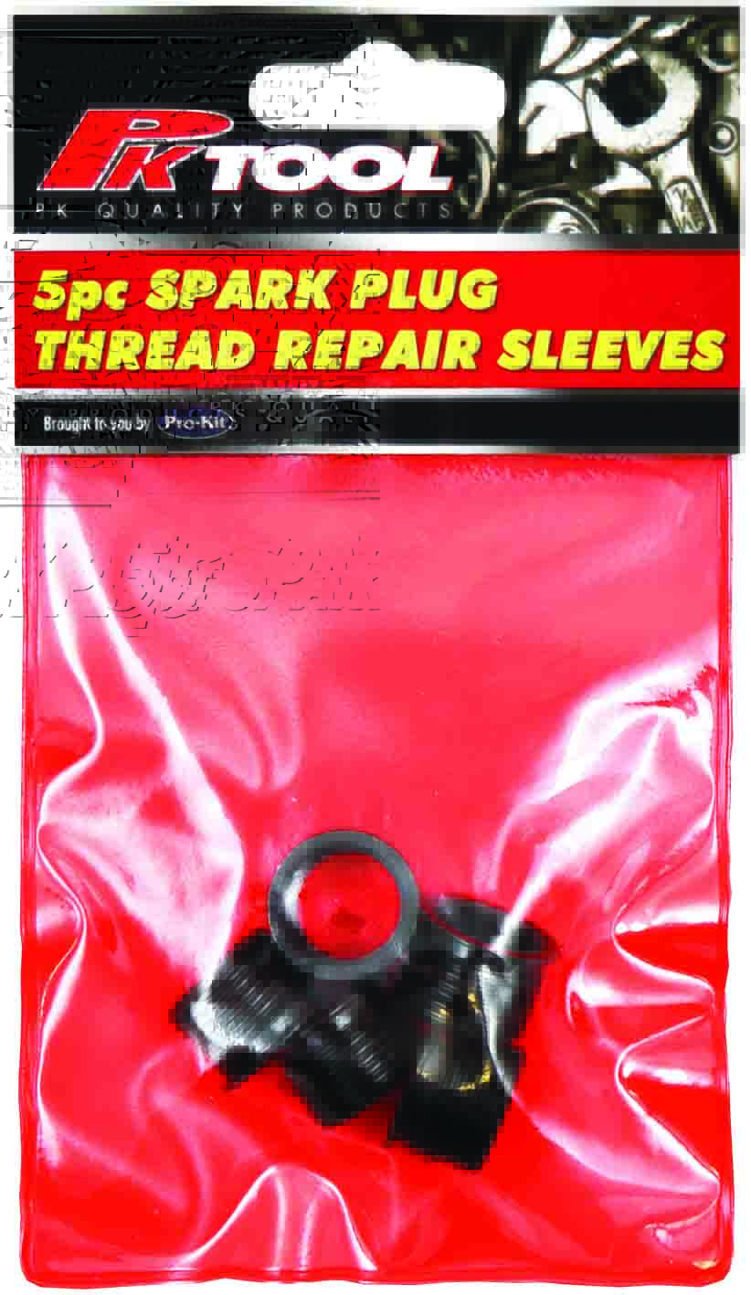 SLEEVE – 5 pc SPARK PLUG THREAD REPAIR REPLACEMENT FOR PT41100 M14 X 1.25 X 11.2MM BLACK